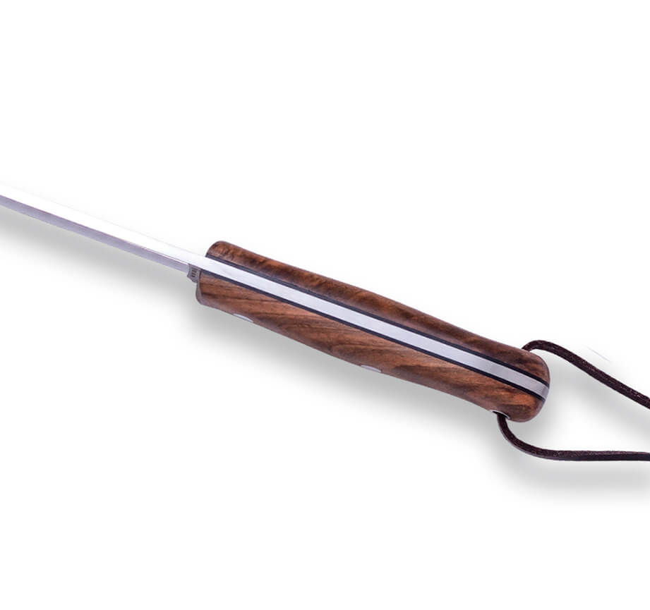 Cuchillo bushcraft Joker BS9 Trampero con mango de madera de nogal y hoja de 10 cm