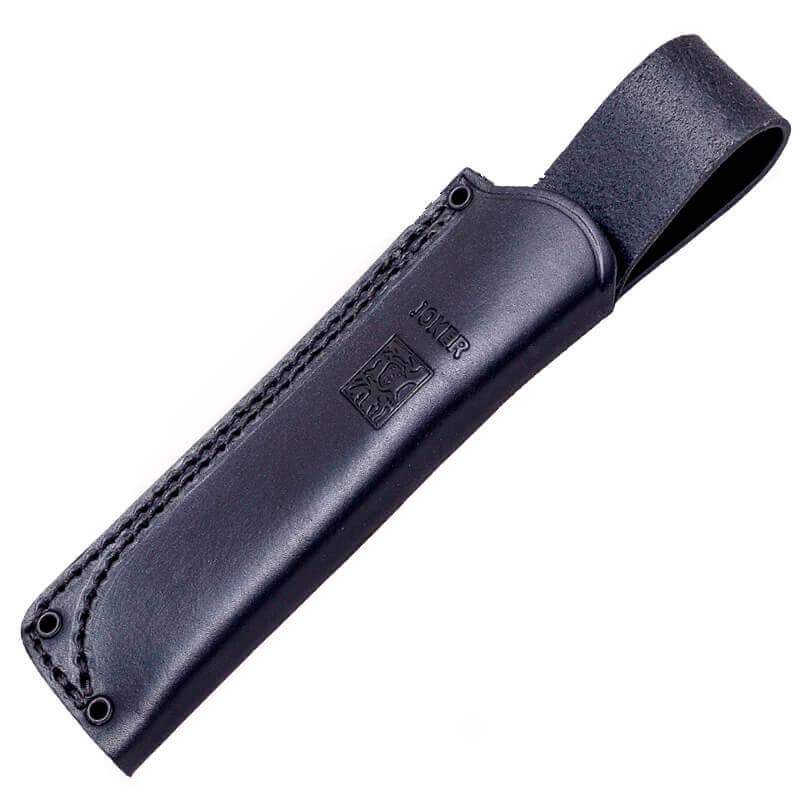 Joker BS9 Lynx avec poignée en micarta orange et étui en cuir