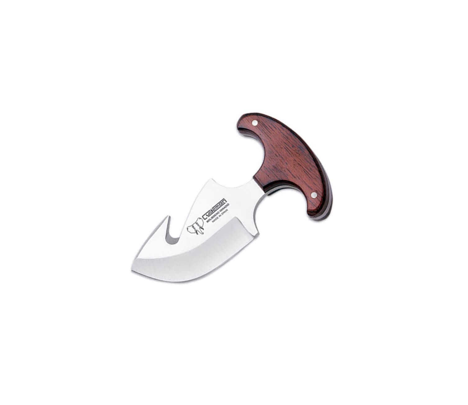 Cuchillo desollador Cudeman con puño de madera de estamina y hoja de 8 cm