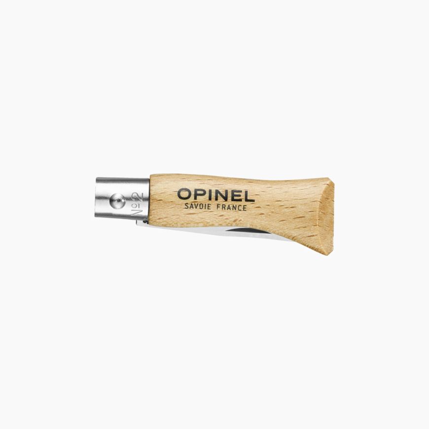 Opinel Nº 2 con hoja de acero inoxidable y mango de madera de haya barnizada