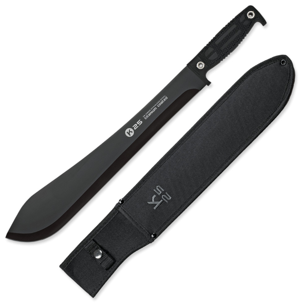 Cortacañas Táctico K25 con funda, hoja de 36 cm, total 49 cm y 4 ...