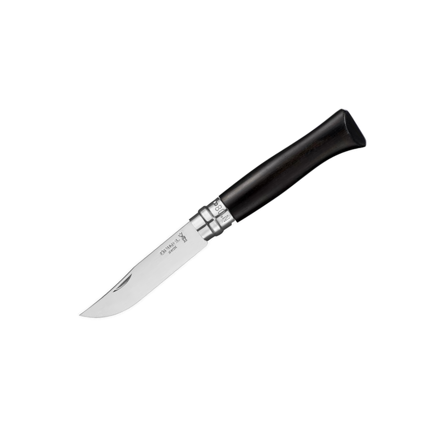Navaja Opinel N08 de ébano de hoja de acero inoxidable de 8,5 cm en Caja regalo.