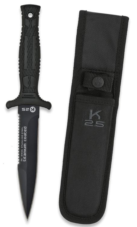 Einsatzmesser mit Wellenschliff, Klinge 12,5 cm lang und 4 mm dic...