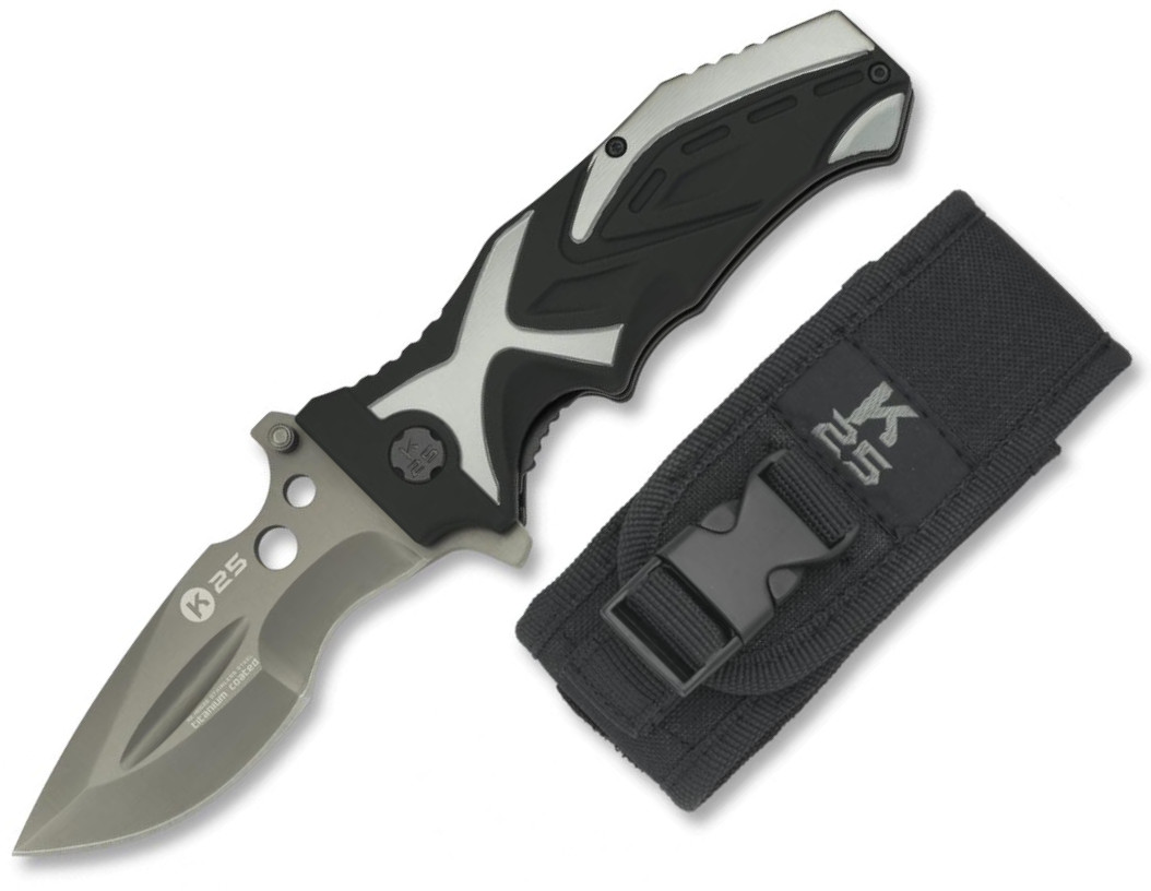 K25 taktisches Taschenmesser mit titanbeschichteter Klinge, 9,3 c...
