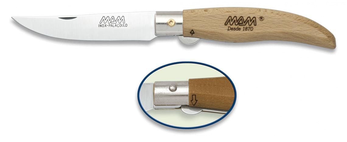 Navaja MAM modelo Ibérica con bloqueo, mango de madera, virola de...
