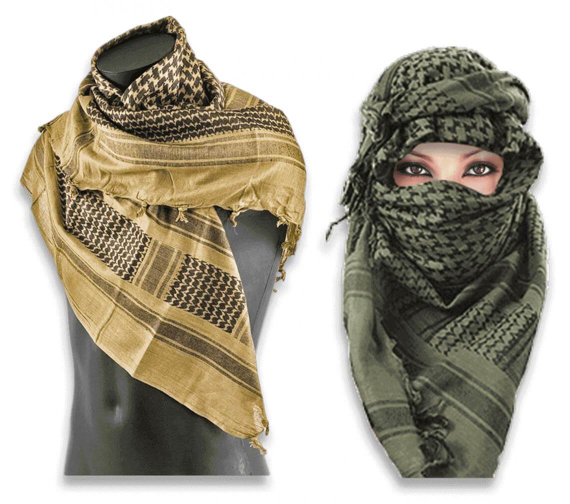 Pañuelo palestino de color árido de 111 cm de largo y 99 cm de an...