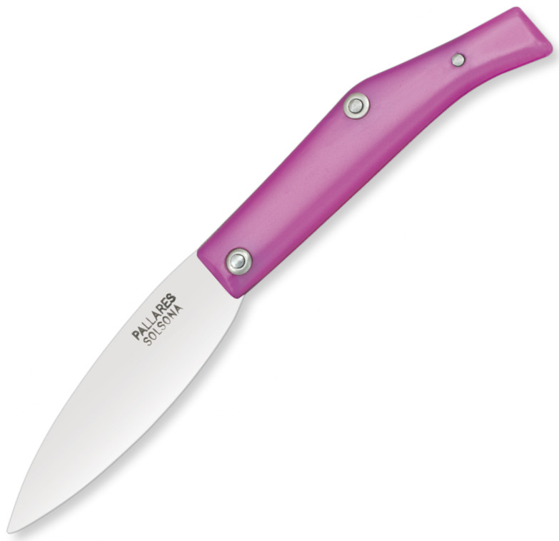 Canivete PALLARES Nº 00 na cor fúcsia com lâmina de aço carbono d...