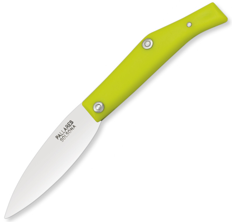 Navaja de PALLARES con mango de color verde y hoja de acero carbo...
