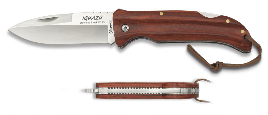 Albainox IGUAZU pocket knife with red stamina handle, back lock a...