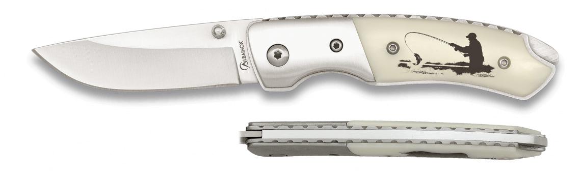 Albainox Deluxe fishing pocket knife with linear lock and 6.5 cm ...
