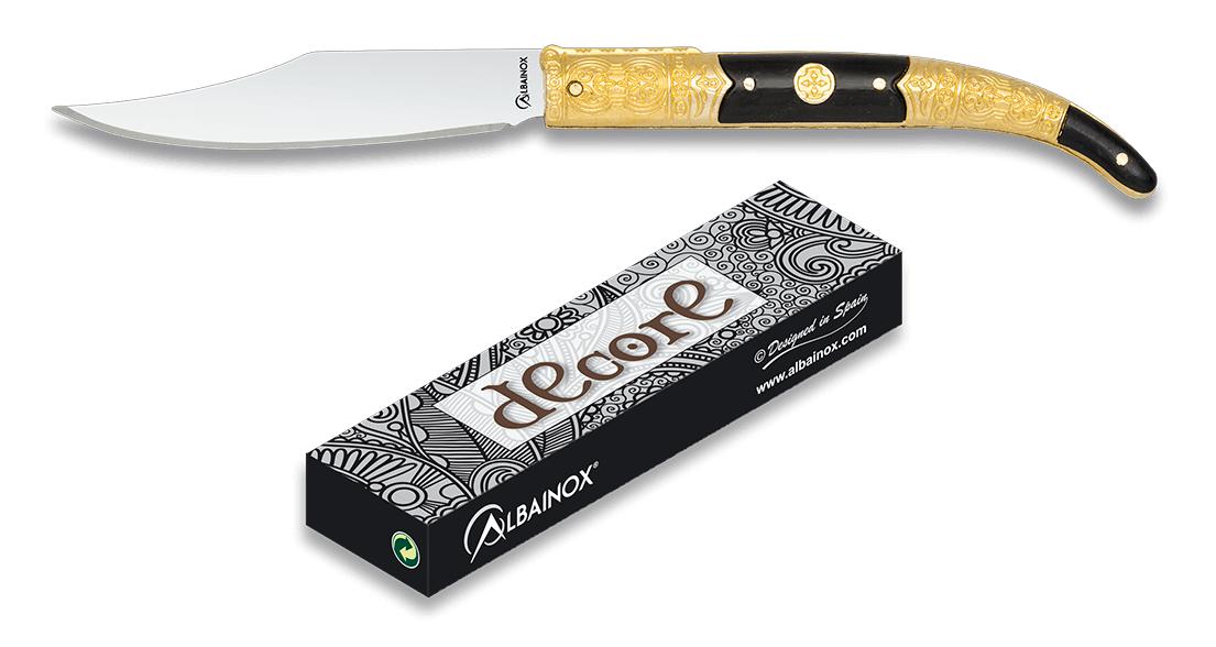 Canivete Albainox Decore dourado com cabo em ABS e zamak, trava d...