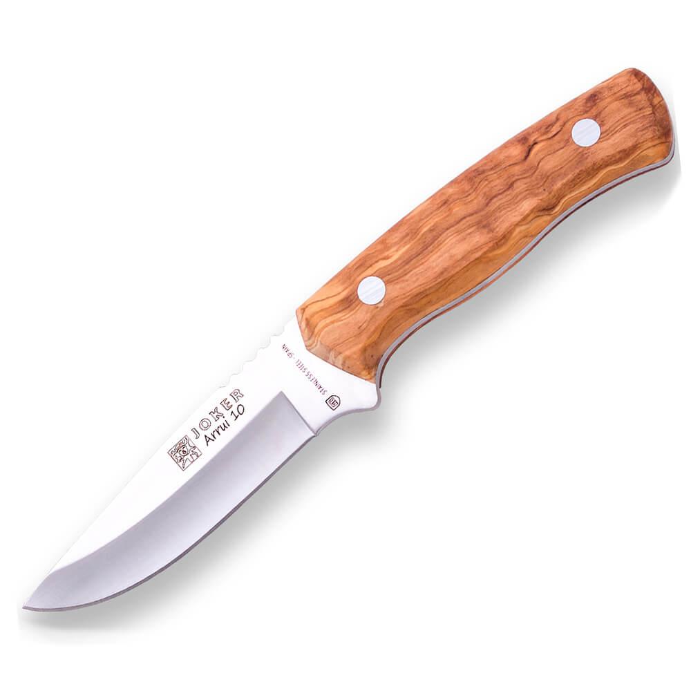 Cuchillo de caza Joker Arrui 10 con mango de madera de olivo