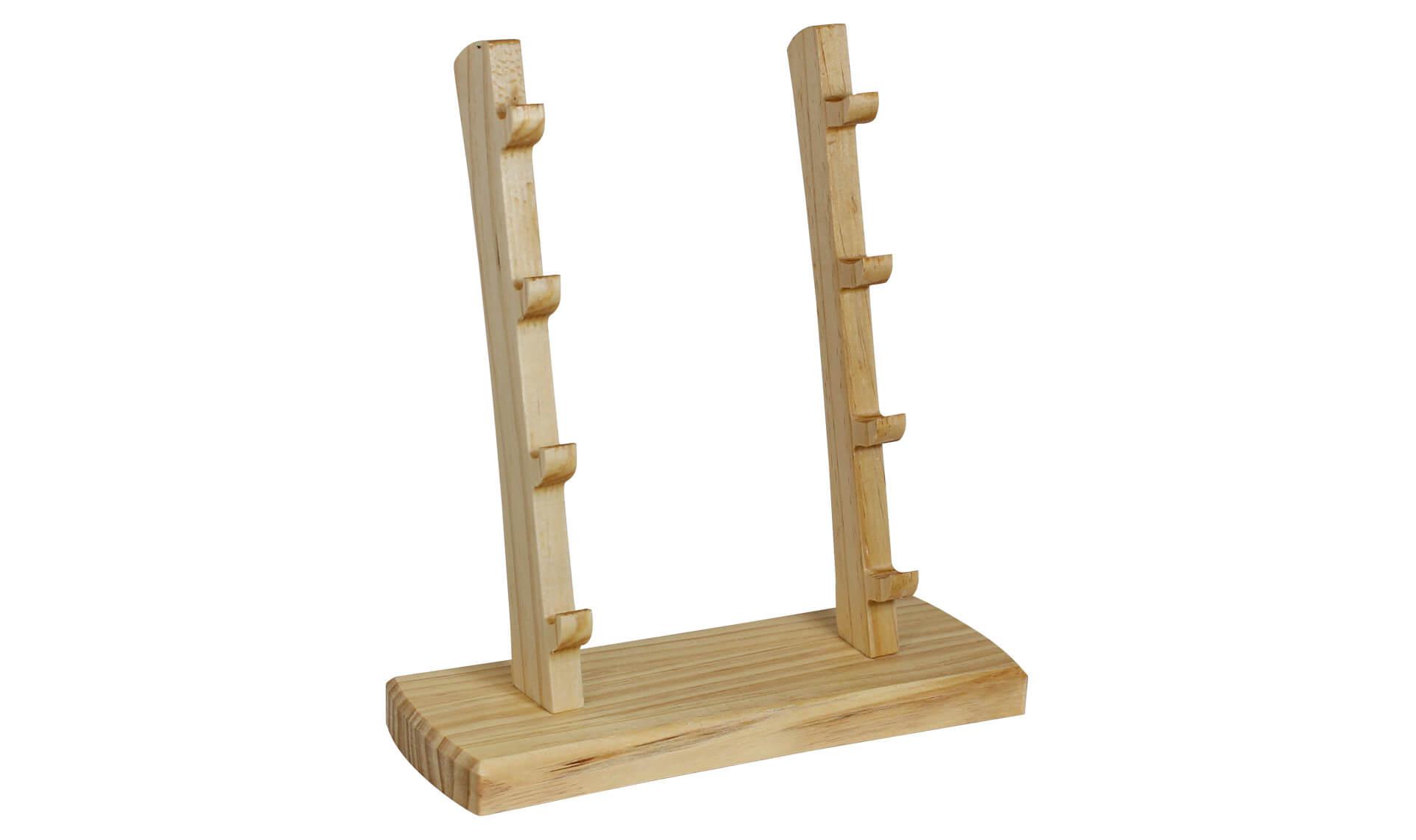 Peana de madera de pine para 4 navajas