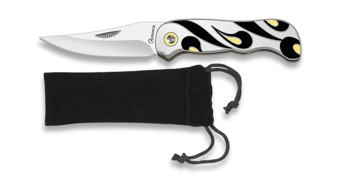 Canivete Albainox decorado com cabo esmaltado e lâmina de 6 cm