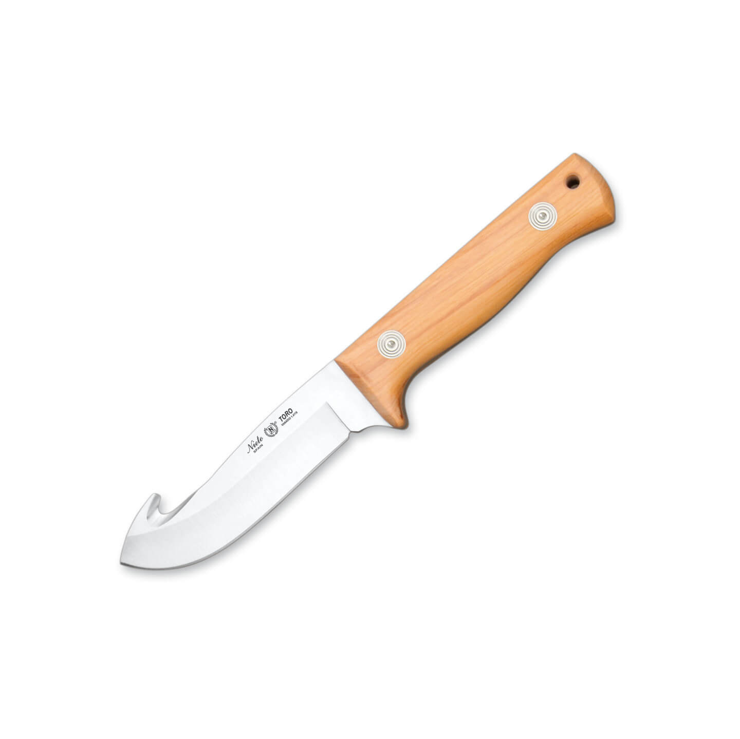 Cuchillo de caza Nieto Toro con mango de madera de olivo y hoja s...