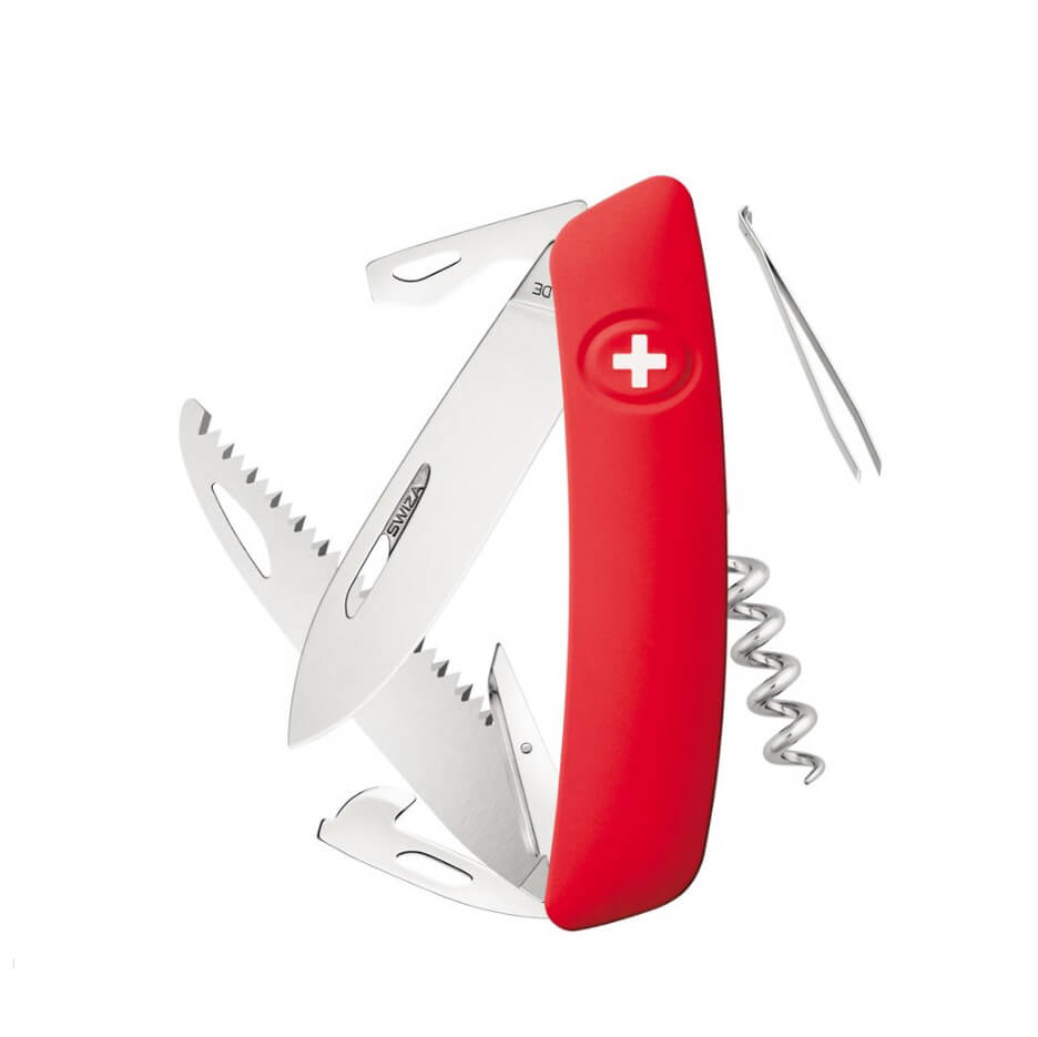 Navaja multiusos Swiza D05 roja con 12 funciones KNI.0050.1000