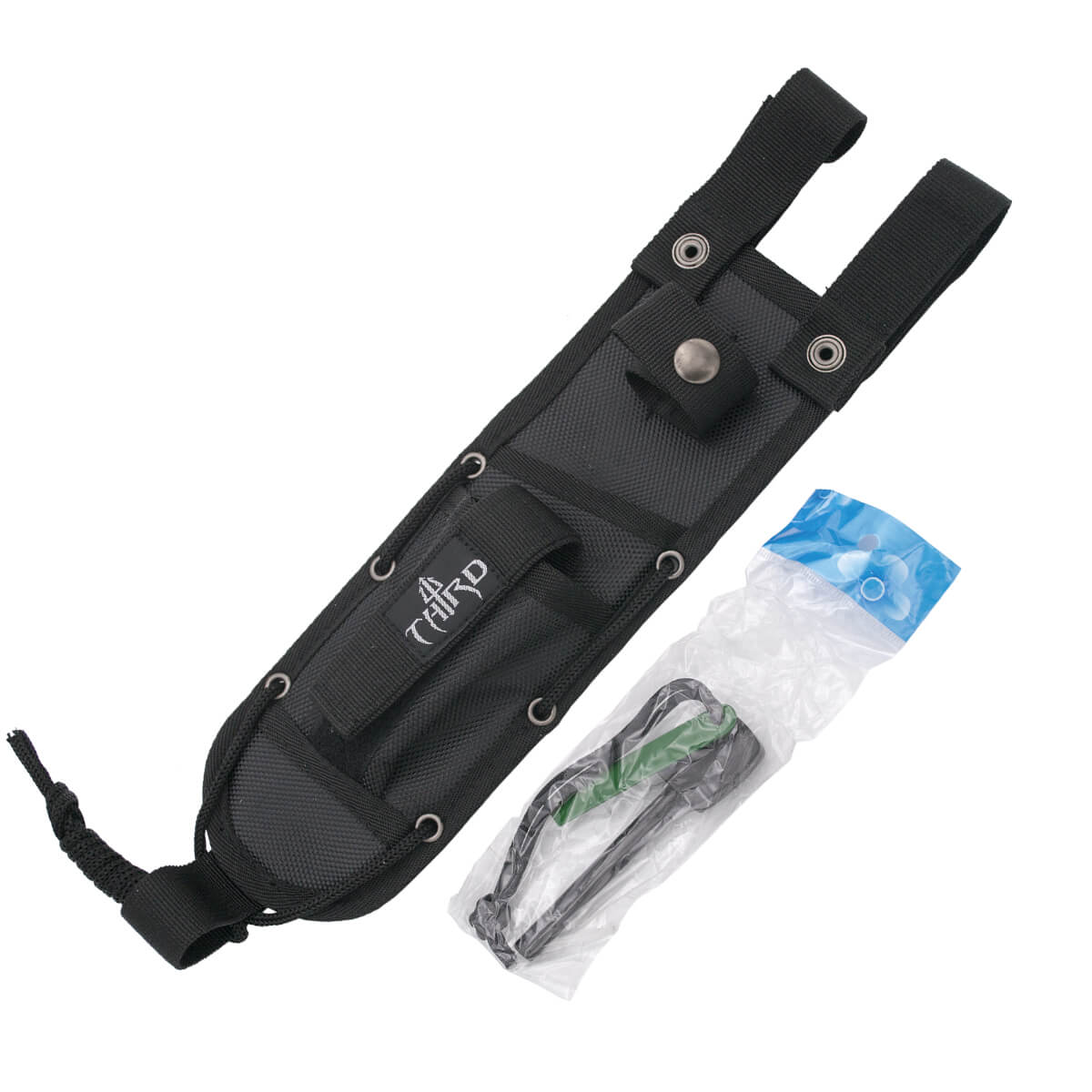 Faca tática com cabo de pederneira ABS e lâmina de 20 cm Third