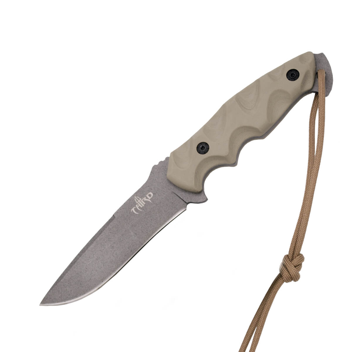 Cuchillo táctico con hoja titanio gris y mango de G10 color camel