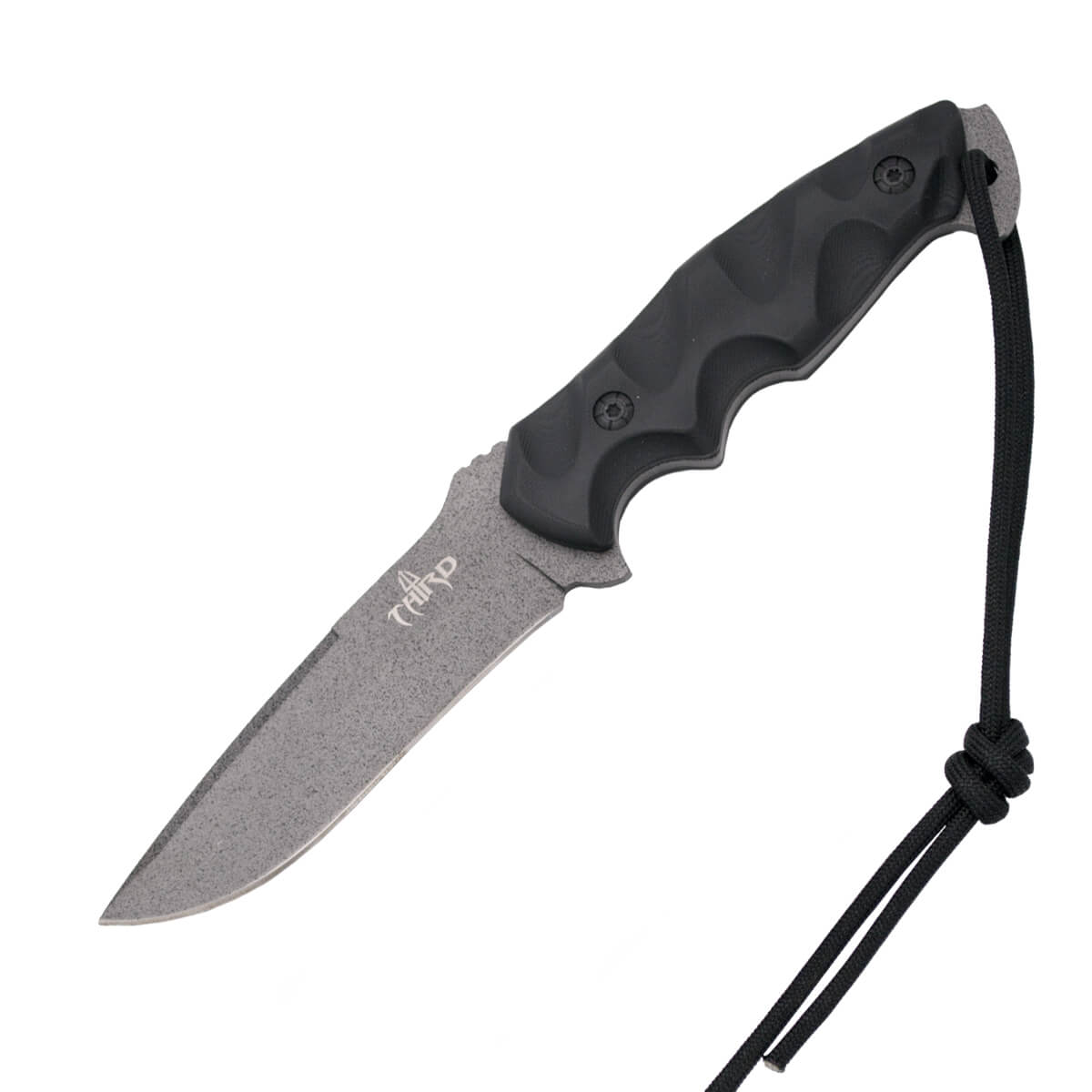 Cuchillo táctico con hoja titanio gris y mango de G10 color negro