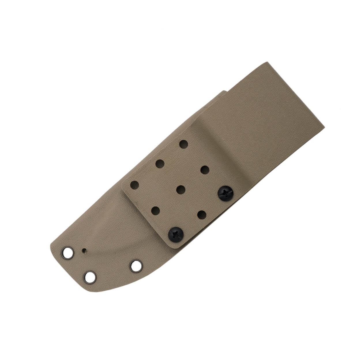 Faca tática com lâmina dourada e cabo camelo G10