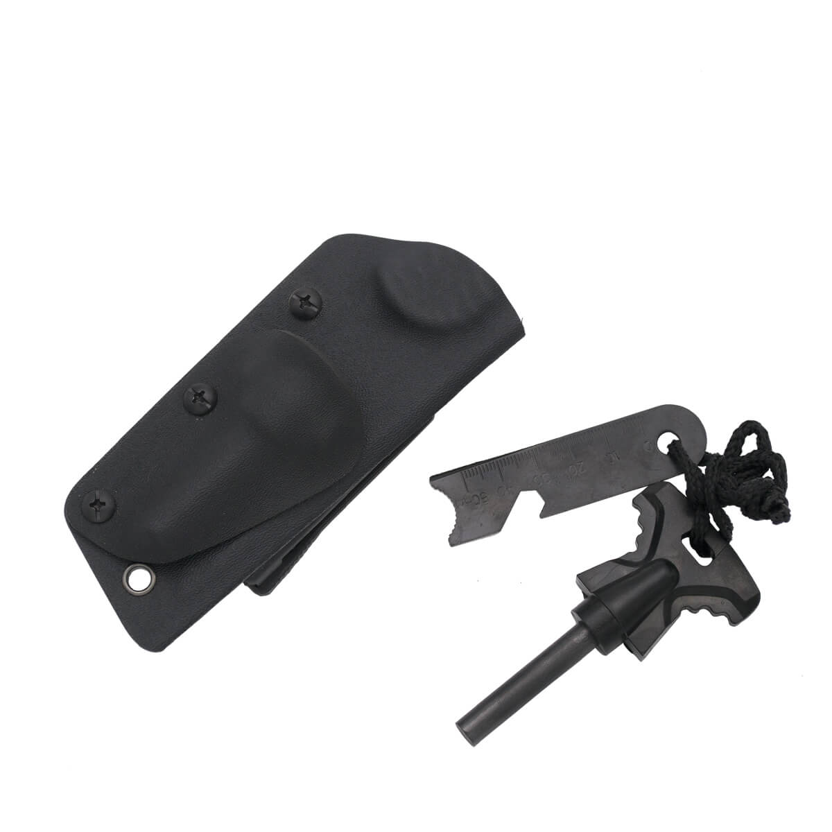 Faca tática com escamas G10 bicolores, lâmina de 11,5 cm e bainha em kydex